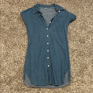 Button-Down Chambray Shirt Dress